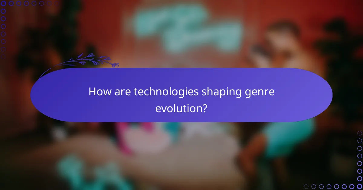 How are technologies shaping genre evolution?