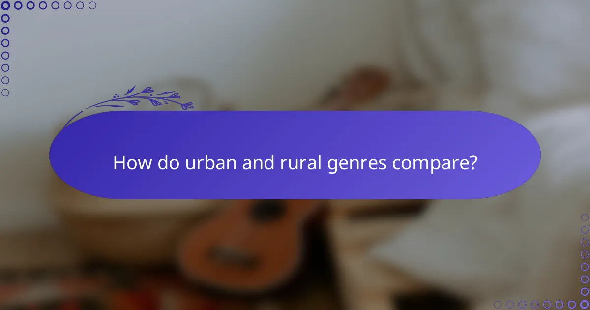 How do urban and rural genres compare?