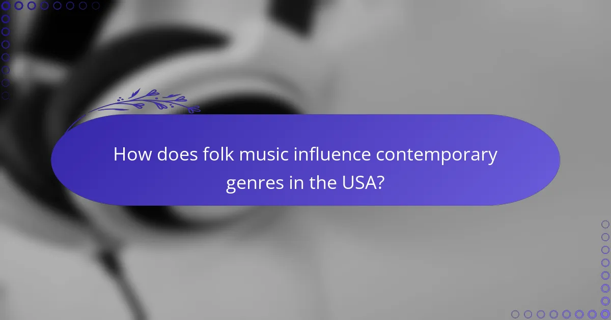 How does folk music influence contemporary genres in the USA?