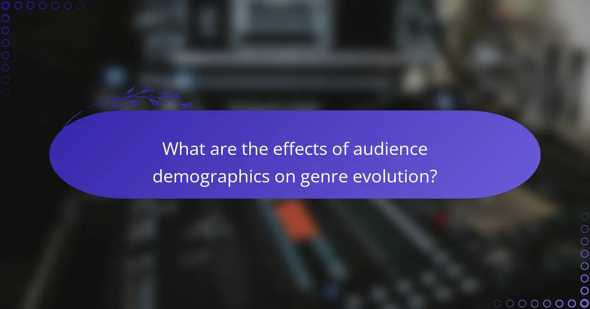 What are the effects of audience demographics on genre evolution?