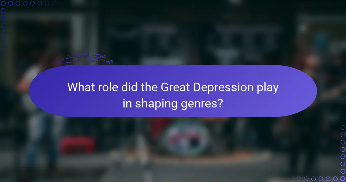 What role did the Great Depression play in shaping genres?