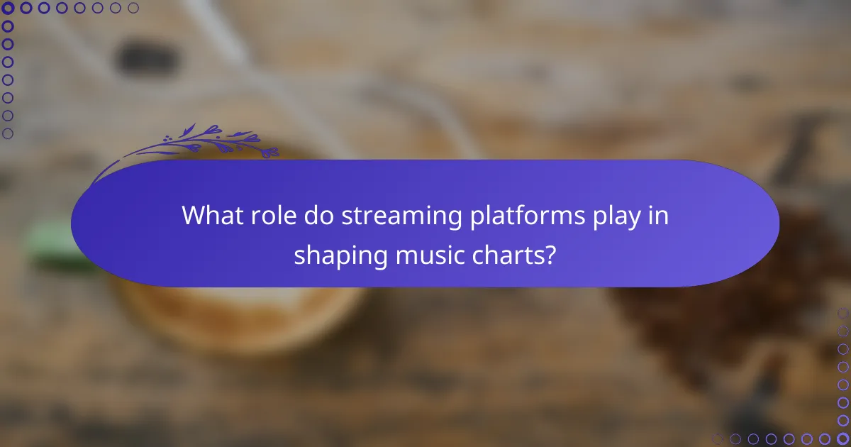 What role do streaming platforms play in shaping music charts?