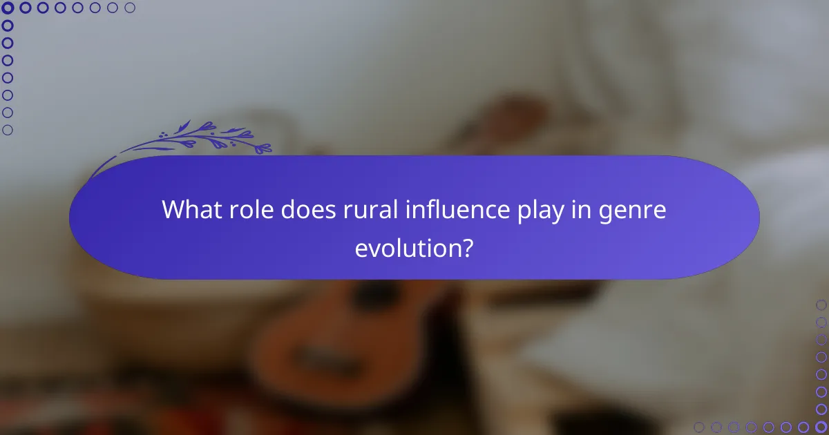 What role does rural influence play in genre evolution?