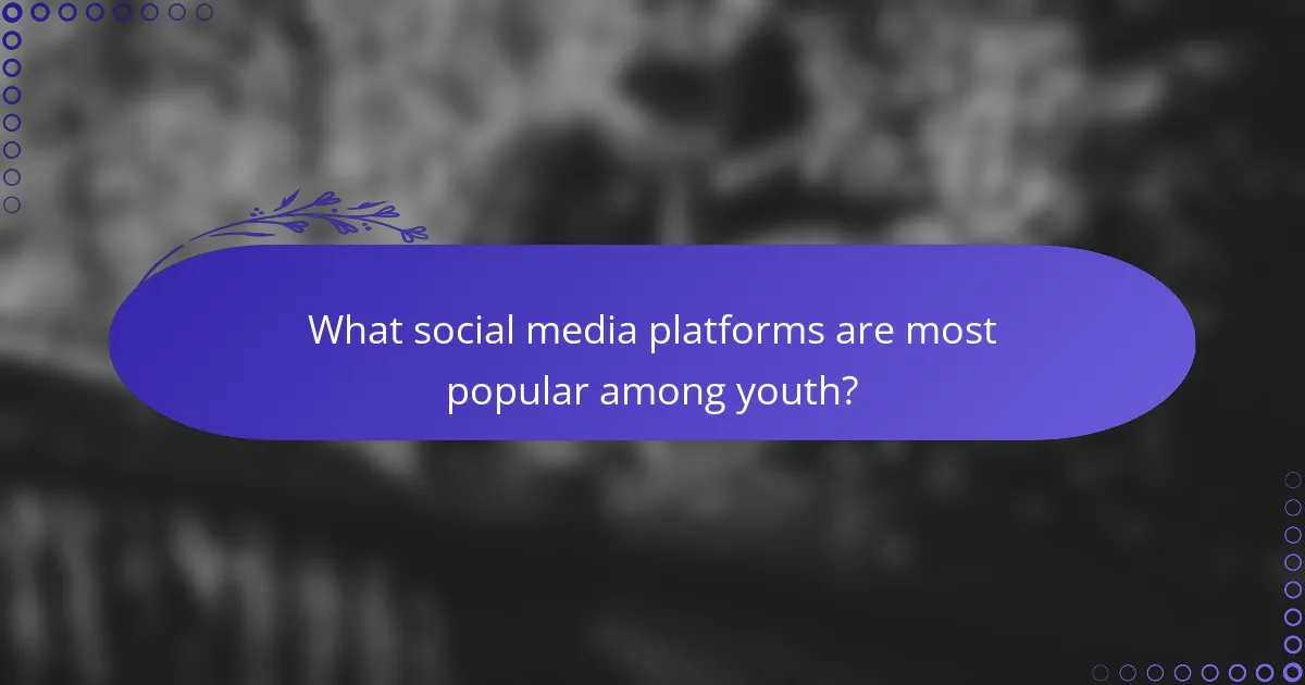 What social media platforms are most popular among youth?